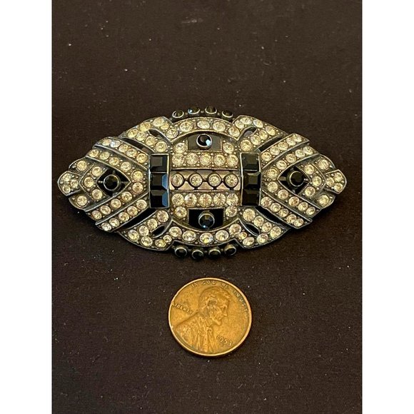 Vintage Ben Amun Art Deco Styled Brooch Sapphire And...